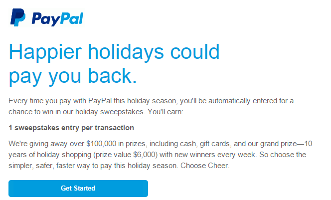 PayPal holiday competition
