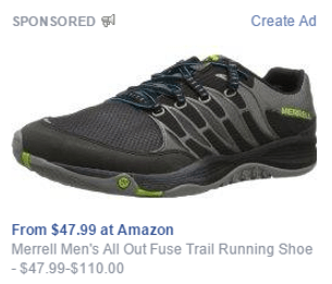 Facebook ad for ecommerce product