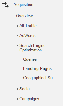 google analytics landing pages