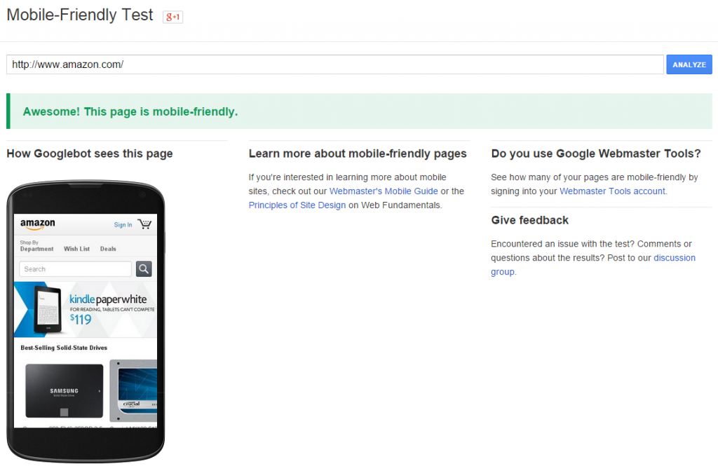 mobile friendly test google