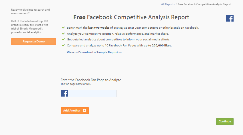 Free Facebook Competitive Analysis Report