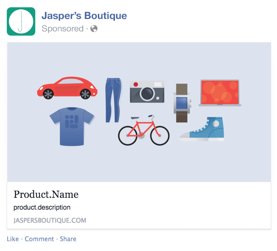 Facebook Dynamic product ad templates