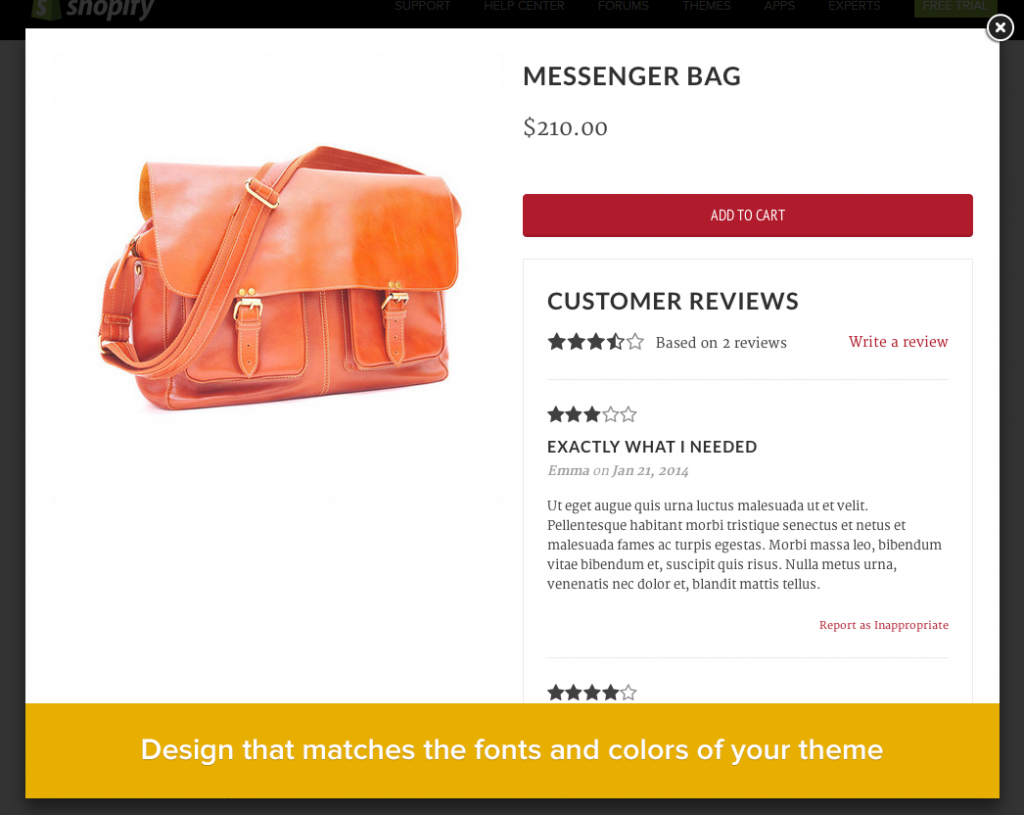 how to put customer reviews on product pages for shopify