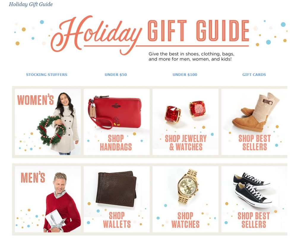 example of gift guides for ecommerce stores