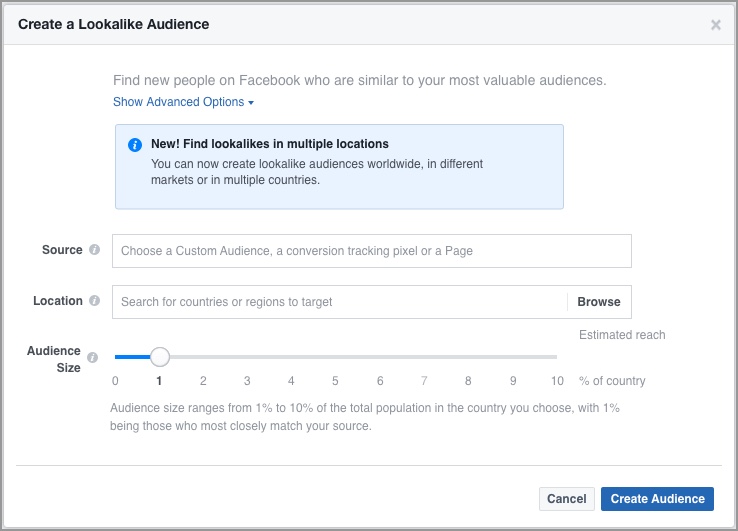how to set up a Facebook lookalike audience