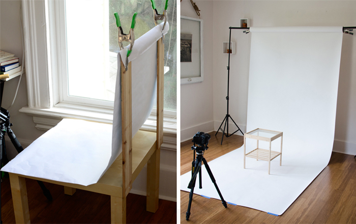 setting up product shoot at home