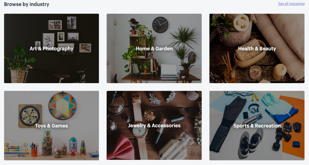 Shopify theme store industry themes