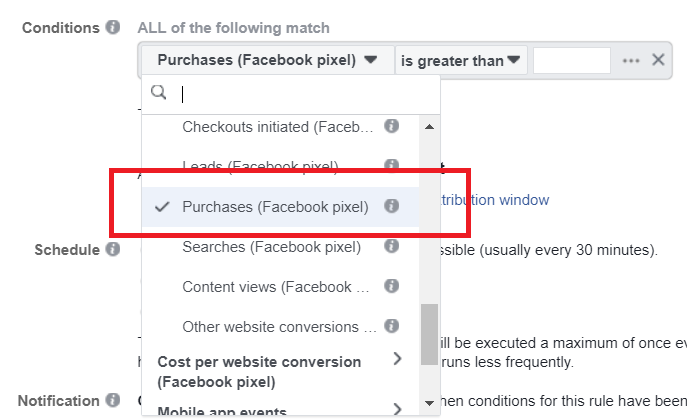 scaling facebook automatic conditions 2