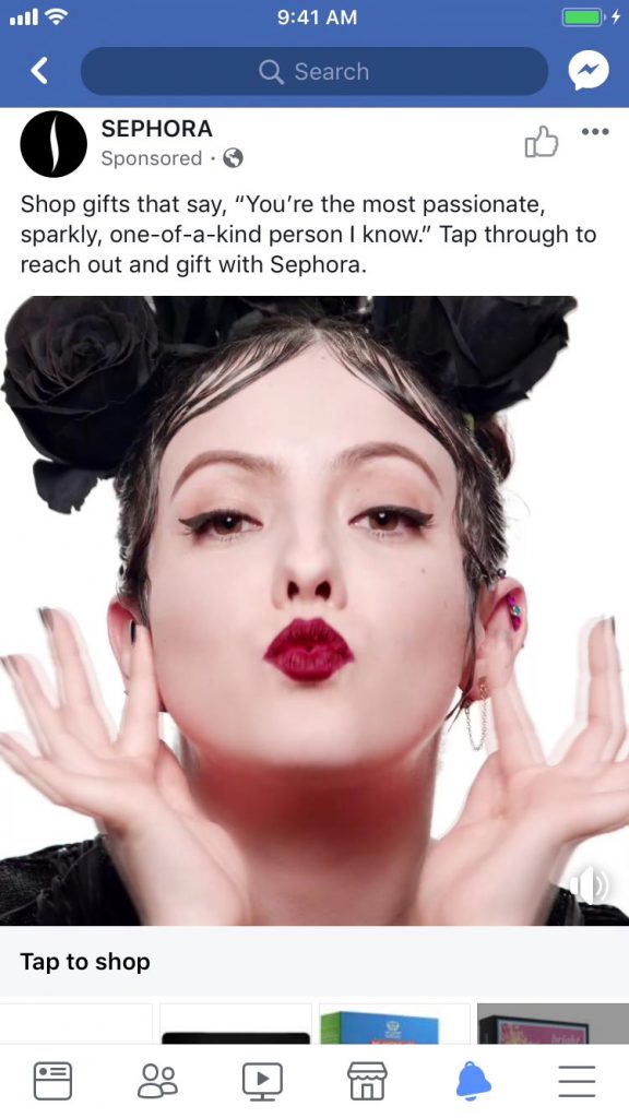 example of eCommerce collection ads from Sephora