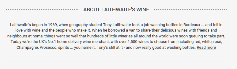 great product description with storytelling from Laithwaites wine