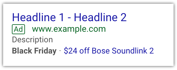 google ad extension for black friday
