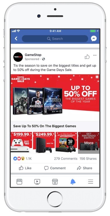 good example of collection ads gamestop