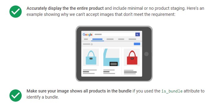 shopping image options google