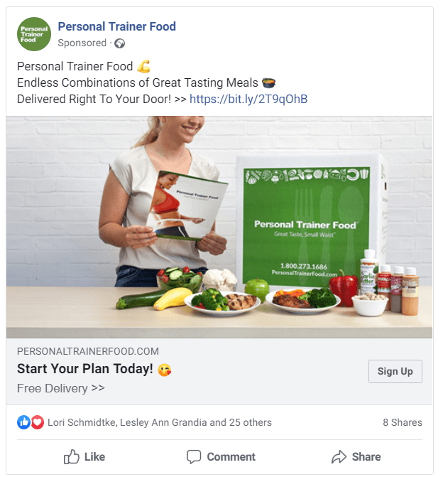 Facebook Ad Example for personal trainer