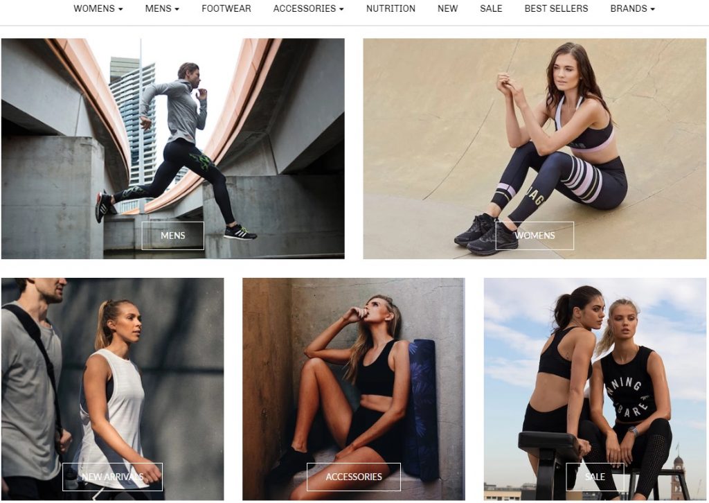 lux fitness shopify store example