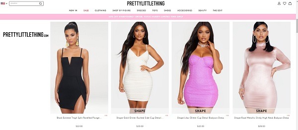 prettylittlethings bodycon dress online store