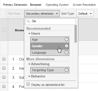 Google Analytics' multi-channel funnel reports selection