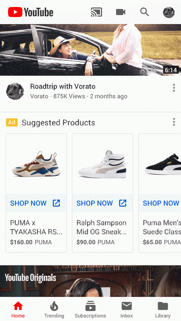 youtube search shopping ads
