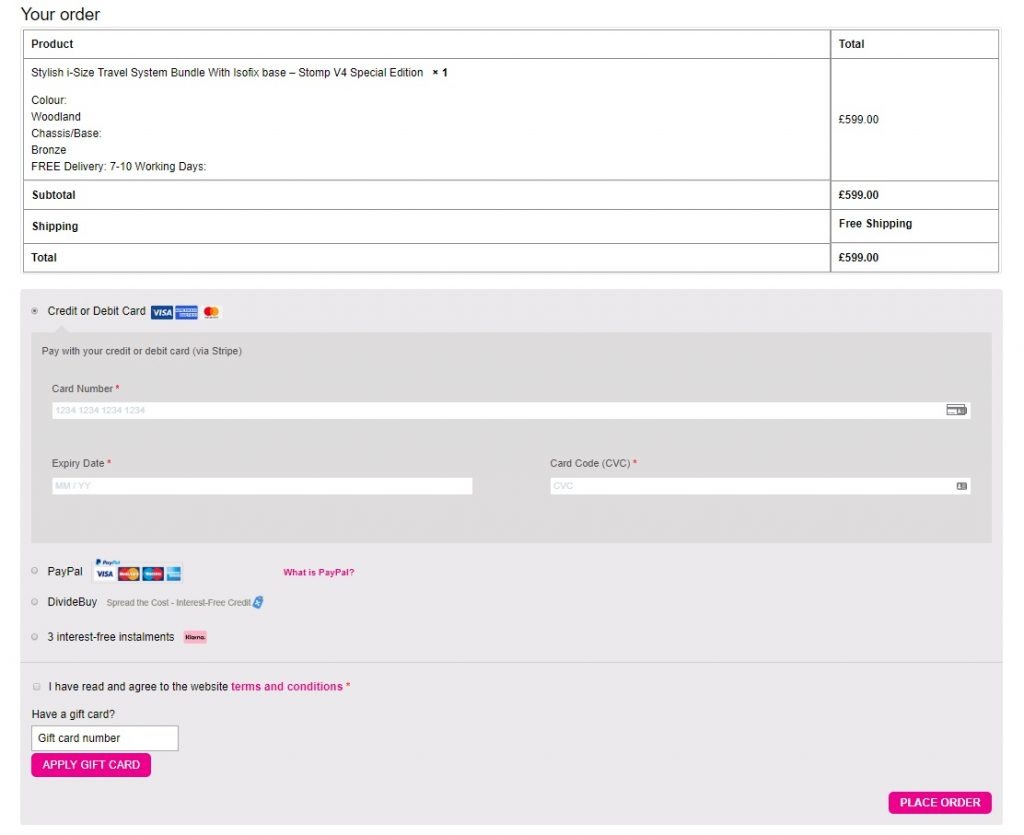icle bubba example checkout page with product benfits