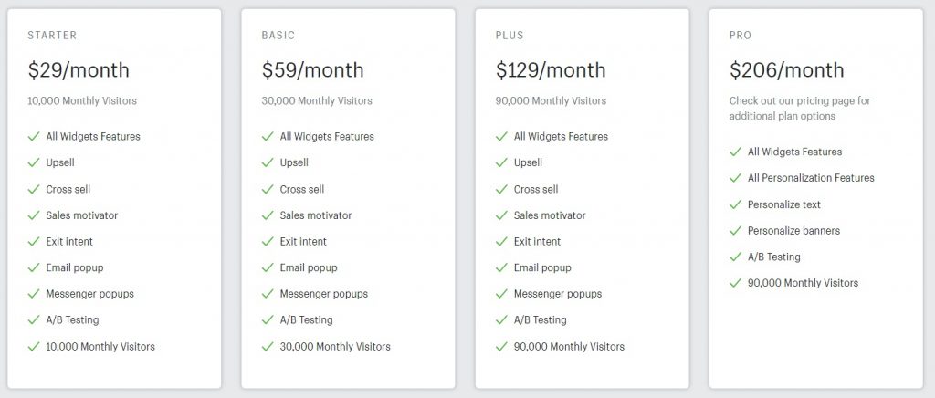 personlizy pricing options shopify