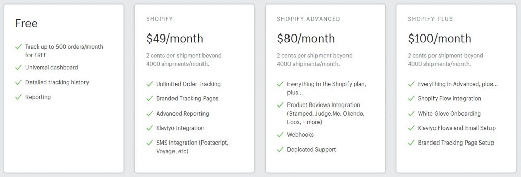 wonderment features and pricing options shopify