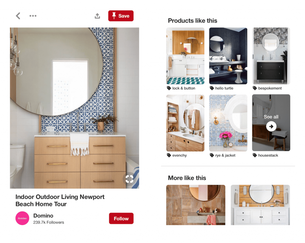 shopping products on pinterest