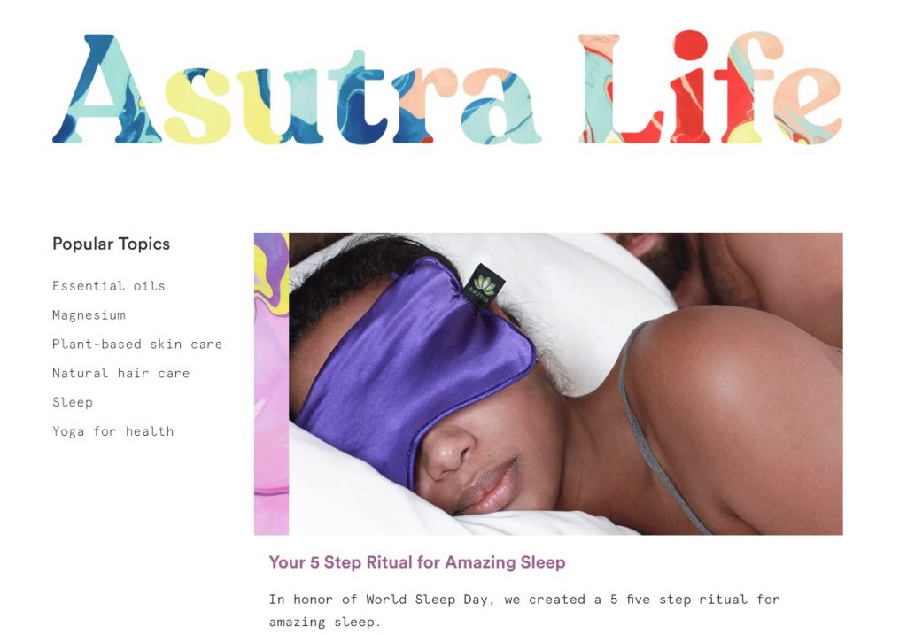 Asutra best ecommerce blog example