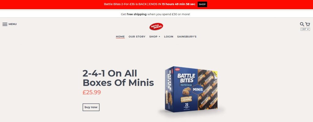 battle snacks simple website design