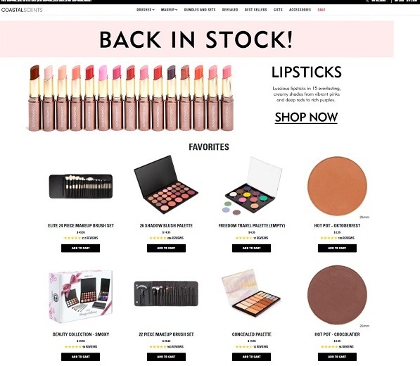 coastal scents home page store example