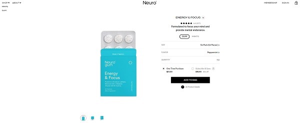 neuro eCommerce product page design example