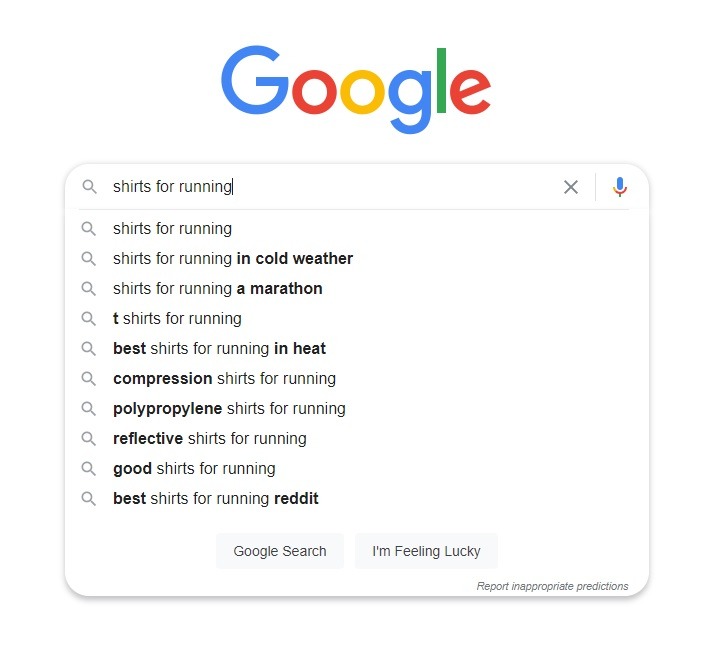 using google suggest function for keyword research