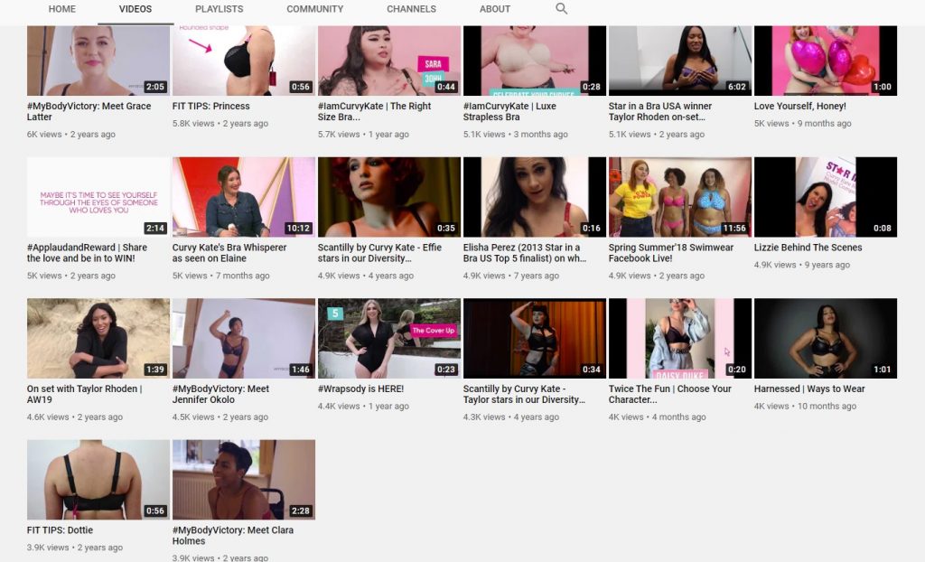 curvy kate eCommerce YouTube channel example 