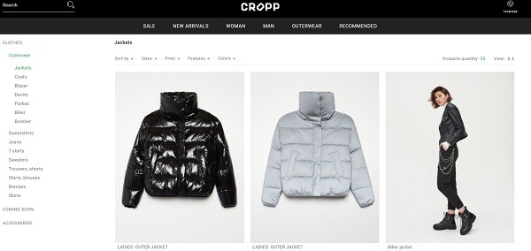Crop online store example