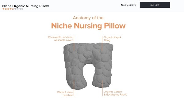 nook organic nursing pillow product example