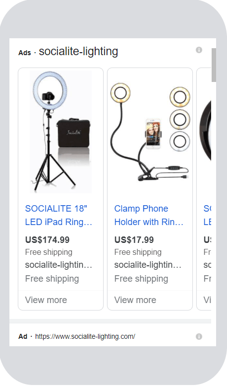 google shopping ad example 