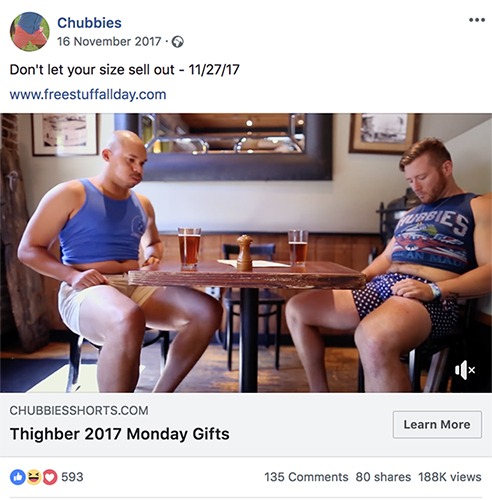 chubbies holiday promotion example 
