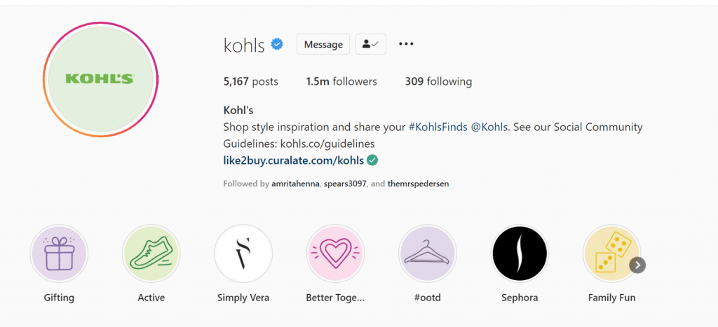 winning Instagram Profile example