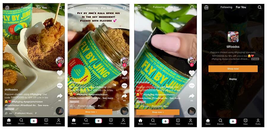 winning ecommerce tiktok example Fly By Jing