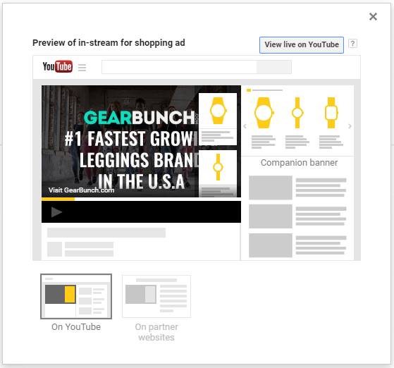 google shopping on youtube