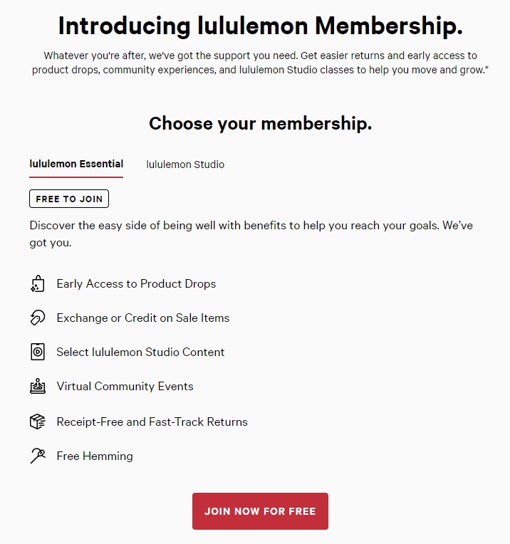 ecommerce membership example