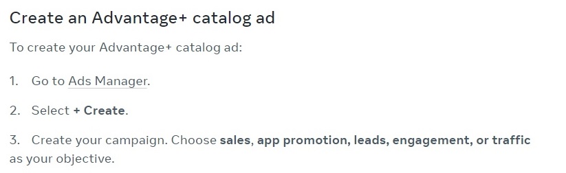 how to create an advantage+ catalog ad 1